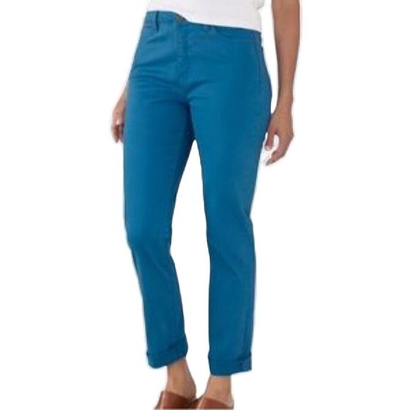 Soft Surroundings Ultimate Girlfriend Straight Leg Jeans Teal Size 10p - Picture 1 of 6